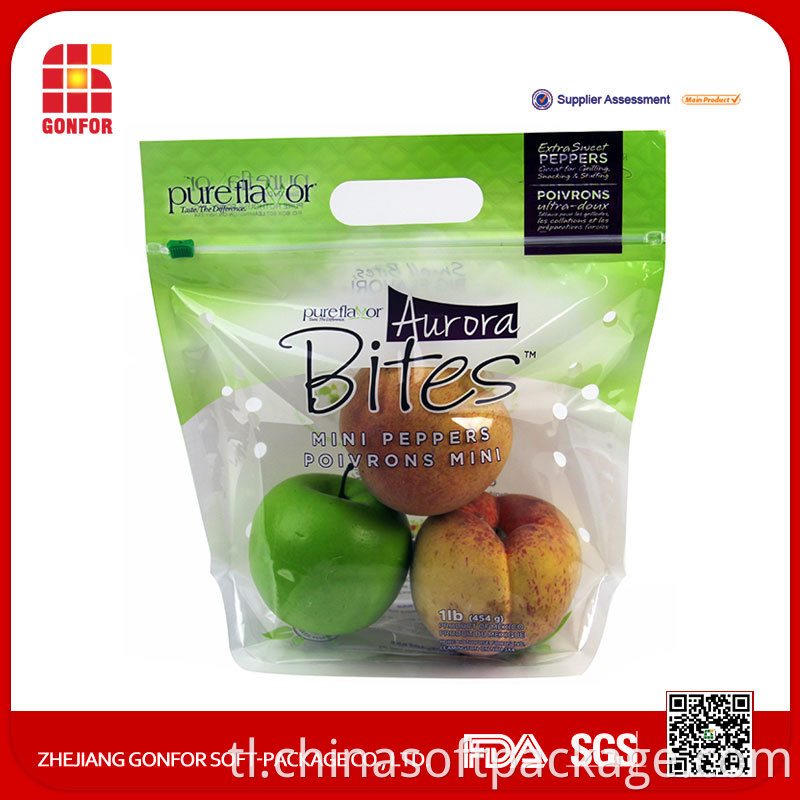 Slide Zipper Bag For Fruit And Vegetable Packaging